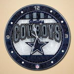 Dallas Cowboys Art Glass Clock