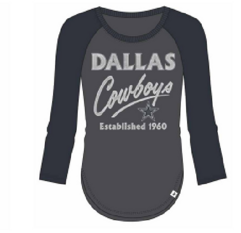 Dallas Cowboys Women's High Rise Frankie Raglan Tee