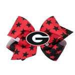 Georgia Bulldogs King Two-Tone Star w/Patch Bow