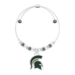 Michigan State Spartans 2-Tone Bead Adjustable Bracelet