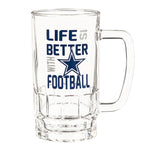 Dallas Cowboys Glass Tankard Cup, with Gift Box