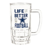 Dallas Cowboys Glass Tankard Cup, with Gift Box