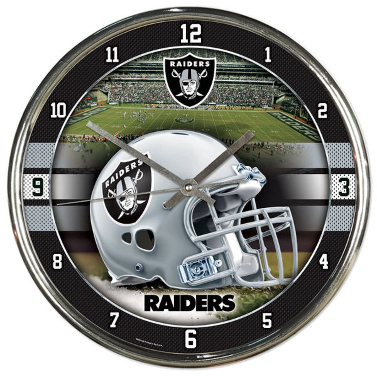 Las Vegas Raiders Chrome Clock – SOK Sports