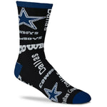 Dallas Cowboys End to End Black Crew Socks