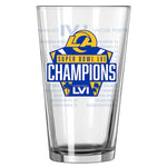 Los Angeles Rams Super Bowl LVI Champions 16oz. Roster Pint Glass