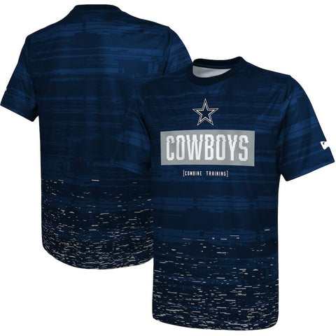 Dallas Cowboys Men's New Era Navy Combine Authentic Sweep T-Shirt